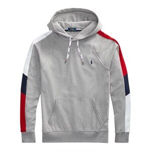 Polo Ralph Lauren Interlock Gray Pony Logo Pullover Hoodie Sweatshirt Mens M
